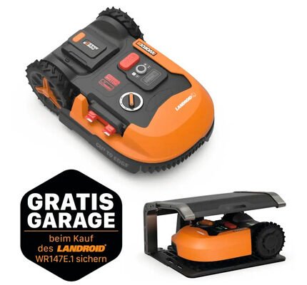 WORX 20V Akku-Mähroboter Landroid L1000 20cm/1.000 m² mit App WR147E.1, inkl. Installationsmaterial