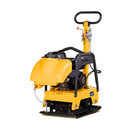 LUMAG RPi25N – Rüttelplatte reversierbar mit 131 kg inkl. Transportfahrwerk und Gummimatte